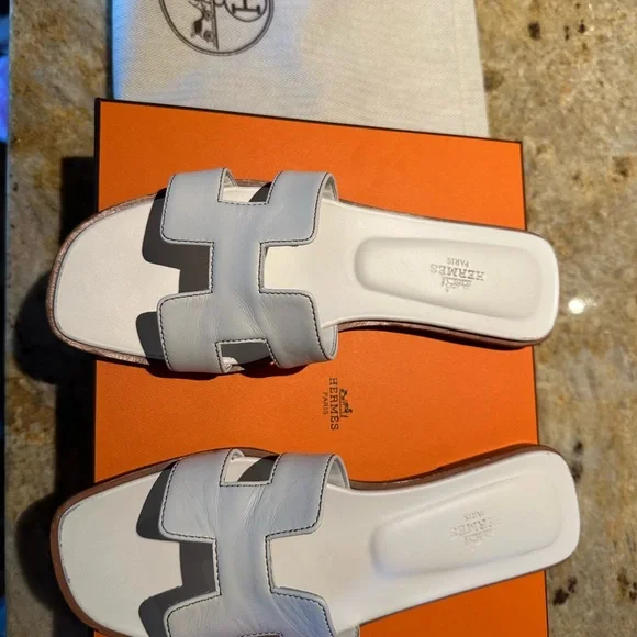 Hermes white Oran Sandal - Picture 4 of 8